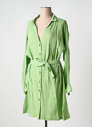Robe mi-longue manches longues manches longues vert LEE COOPER femme