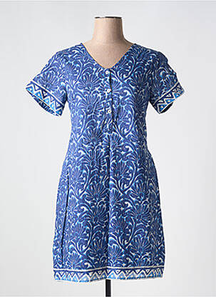 Robe courte manches courtes manches courtes bleu AGATHE & LOUISE femme