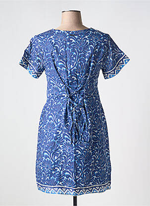 Robe courte manches courtes manches courtes bleu AGATHE & LOUISE femme