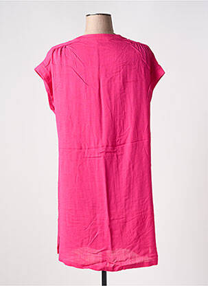 Robe courte manches courtes manches courtes rose ÉTYMOLOGIE femme
