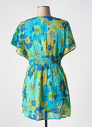 Robe courte manches courtes manches courtes bleu L'ATELIER D'ANNA femme