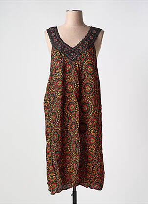 Robe mi-longue coupe fluide fines bretelles noir AGATHE & LOUISE femme