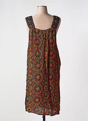 Robe mi-longue coupe fluide fines bretelles noir AGATHE & LOUISE femme