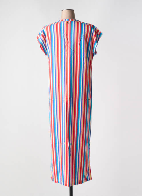 Robe longue imprimé fantaisie manches courtes rouge ÉTYMOLOGIE femme