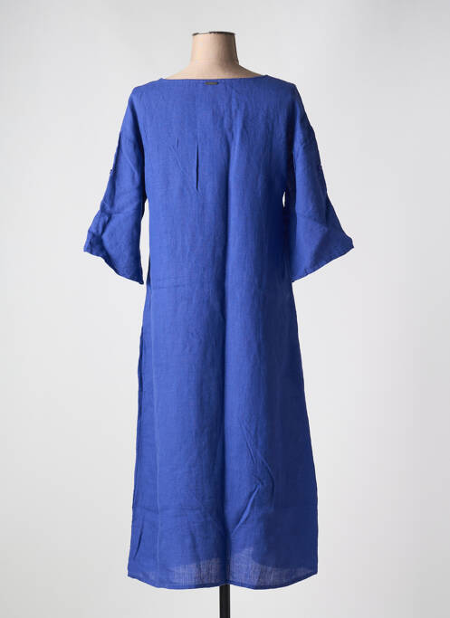 Robe mi-longue manches 3/4 manches 3/4 bleu AGATHE & LOUISE femme