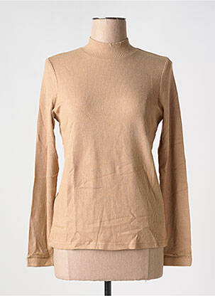 Pull coupe cintrée manches longues beige ÉTYMOLOGIE femme