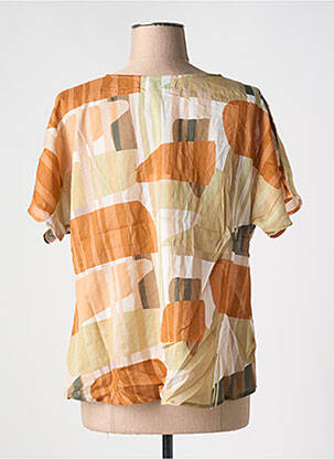 Blouse imprimé fantaisie manches courtes marron L'ATELIER D'ANNA femme