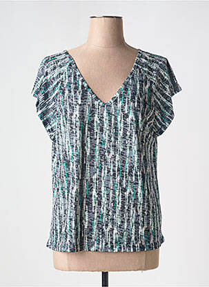 Top imprimé fantaisie manches courtes gris ÉTYMOLOGIE femme