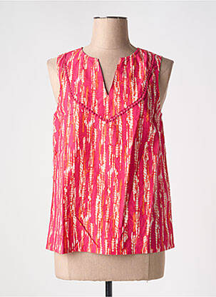Top imprimé fantaisie sans manche rose ÉTYMOLOGIE femme