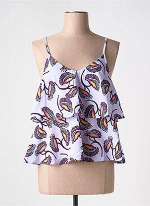 Top imprimé fantaisie fines bretelles violet OXBOW femme