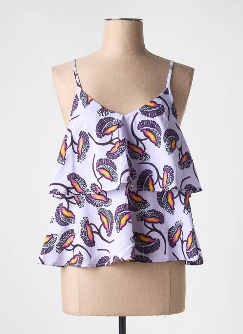 Top imprimé fantaisie fines bretelles violet OXBOW femme