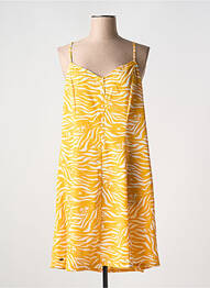 Robe mi-longue col v fines bretelles jaune OXBOW femme
