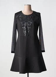 Robe mi-longue manches longues manches longues noir JUS D'ORANGE femme