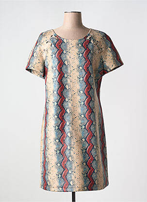 Robe mi-longue manches courtes manches courtes beige JUS D'ORANGE femme