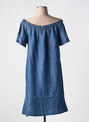 Robe mi-longue manches courtes manches courtes bleu JUS D'ORANGE femme
