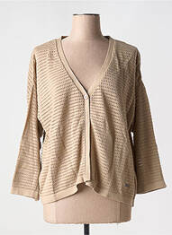 Gilet manches longues stretch beige AGATHE & LOUISE femme