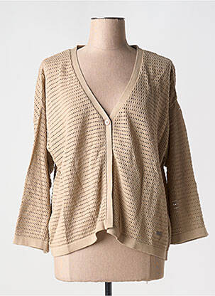 Gilet manches longues stretch beige AGATHE & LOUISE femme