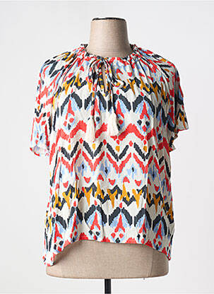 Blouse manches courtes manches courtes blanc ÉTYMOLOGIE femme