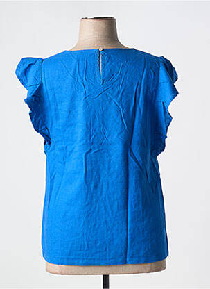 Blouse manches courtes manches courtes bleu ÉTYMOLOGIE femme