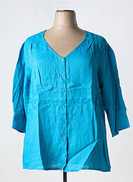 Tunique manches longues tissage crêpe bleu AGATHE & LOUISE femme