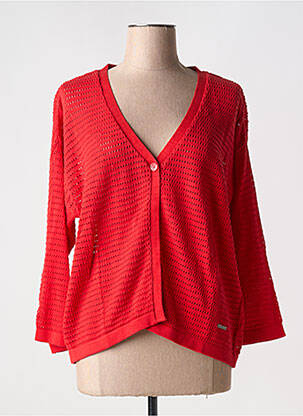 Gilet manches longues rouge AGATHE & LOUISE pour femme