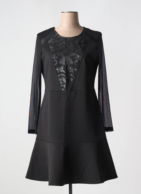 Robe mi-longue manches longues manches longues noir JUS D'ORANGE femme