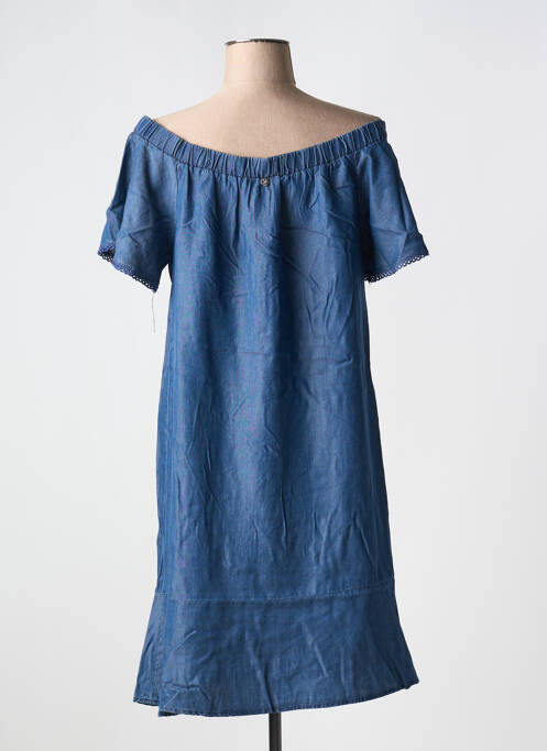 Robe mi-longue manches courtes manches courtes bleu JUS D'ORANGE femme
