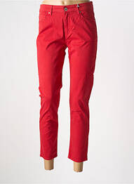 Pantalon 7/8 tissage popeline taille normale rouge LEE COOPER femme