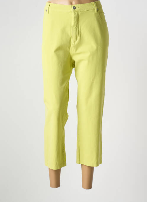 Pantacourt stretch taille normale vert MARBLE femme