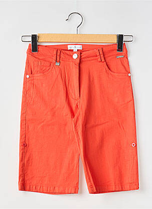 Bermuda tissage popeline taille normale orange AGATHE & LOUISE femme