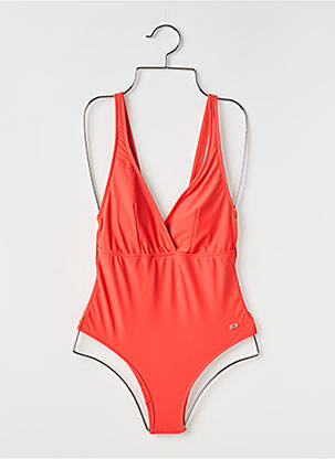 Maillot de bain 1 pièce effet matière satinée haut soutien-gorge avec mousse de rembourrage amovible orange OXBOW femme