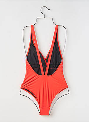 Maillot de bain 1 pièce effet matière satinée haut soutien-gorge avec mousse de rembourrage amovible orange OXBOW femme