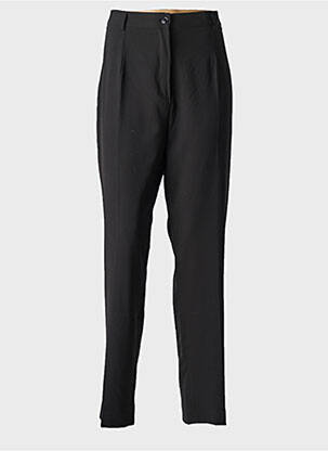 Pantalon droit stretch taille normale noir MODE DE PARIS femme