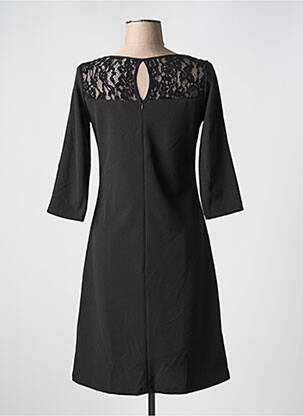Robe mi-longue manches 3/4 manches 3/4 noir LILI & CAROLINE femme