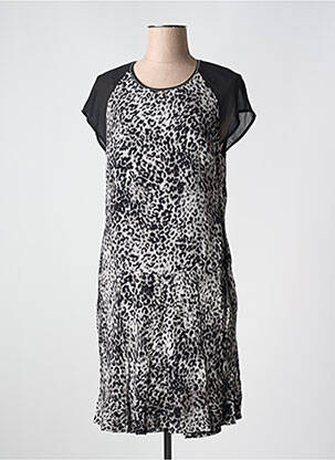 Robe mi-longue manches courtes manches courtes gris ET COMPAGNIE femme