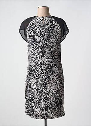 Robe mi-longue coupe fluide manches courtes gris ET COMPAGNIE femme