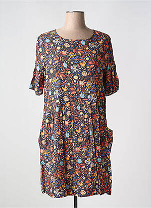 Robe courte fermeture zippée au dos manches courtes orange LILI & CAROLINE femme