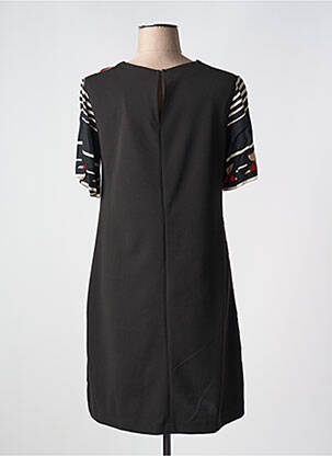 Robe mi-longue tissage crêpe manches courtes beige LILI & CAROLINE femme