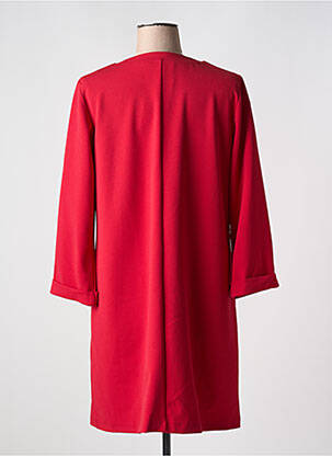 Robe mi-longue manches longues manches longues rouge LIL PARIS femme