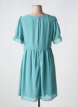 Robe mi-longue tissage crêpe manches courtes vert NAF NAF femme