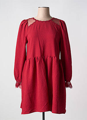 Robe courte manches longues manches longues rouge CHERRY PARIS femme