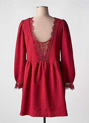 Robe courte manches longues manches longues rouge CHERRY PARIS femme