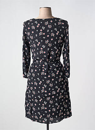 Robe mi-longue imprimé fleurs manches longues noir NAF NAF femme