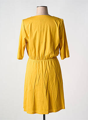 Robe mi-longue manches 3/4 manches 3/4 jaune FRANSA femme