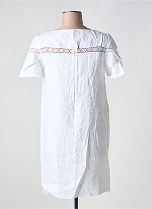 Robe courte fermeture zippée au dos manches courtes blanc CAROLL femme