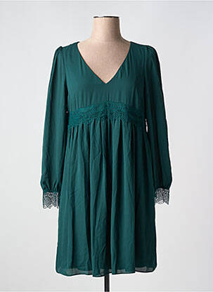 Robe courte manches courtes manches courtes vert NAF NAF femme