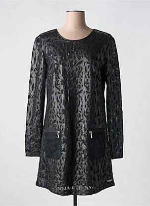 Robe courte fermeture zippée au dos manches longues noir HUIT SIX SEPT femme