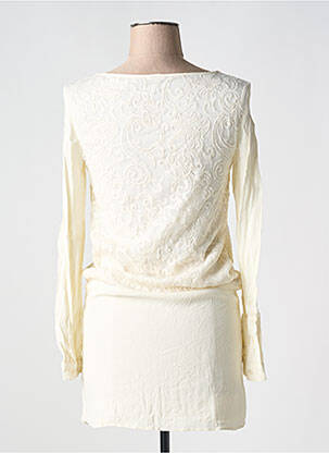 Robe courte manches longues manches longues beige NAF NAF femme