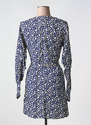 Robe courte manches longues manches longues bleu BIZANCE femme
