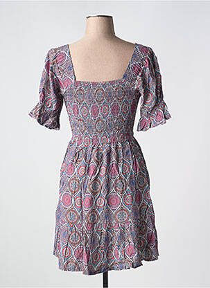 Robe courte manches courtes manches courtes violet MADE IN ITALY femme